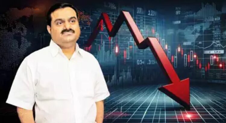 Adani stock market price drops