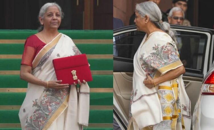 Madhubani art saree nirmala sitharaman